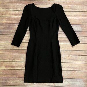 Diane Von Furstenberg Black Arita Dress DVF Bodycon Stretchy 3/4 Sleeves
